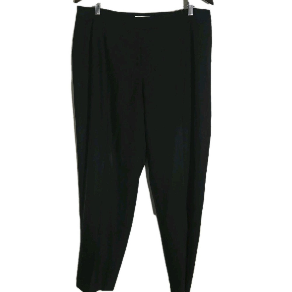 Talbots Woman Petites 16W Black Dress Pants Italian Fabric Lined Tapered